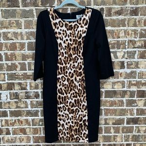 Chico black and leopard print dress